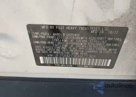 2013 Subaru Forester 2.5X Limited from USA, damaged, VIN JF2SHAEC9DH422268